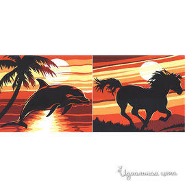 Набор Reeves (Oasis) "Лошадь и Дельфин", 2 картинки