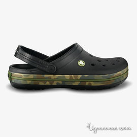 Сабо Crocs, цвет черный / принт хаки