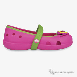 Балетки Crocs, цвет розовый / зеленый
