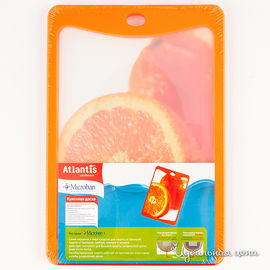 Доска кухонная Atlantis "FLUTTO", цвет оранжевый, 20х14см.