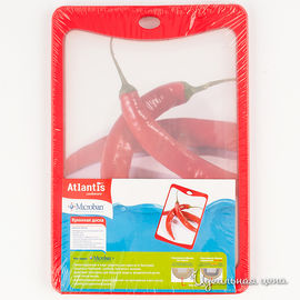 Доска кухонная Atlantis "FLUTTO", цвет красный, 20х14см.