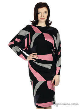 Платье MadamT женское, цвет черный / розовый / серый