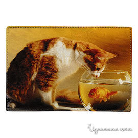 Обложка для паспорта COOL COVER "Котик и аквариум"