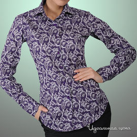 Рубашка Alonzo Corrado женская, цвет фиолетовый / принт огурцы