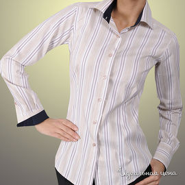 Рубашка Alonzo Corrado женская, цвет бежевый / принт полоска