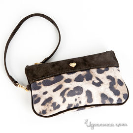 Косметичка Galliano&Cavali женская, цвет серый / принт леопард