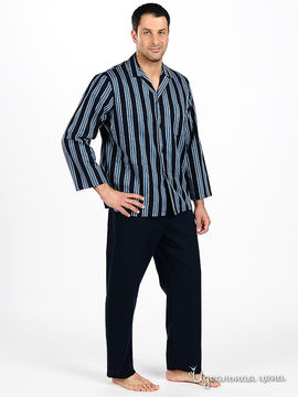 Пижама Fancy мужская, цвет темно-синий / принт полоска