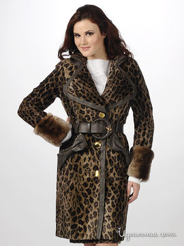 Пальто Gizia&Balizza женское, цвет бежевый / коричневый / черный