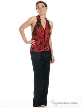 Пижама Charoi "LUX" женская, цвет красный / черный
