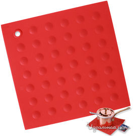 Прихватка силиконовая fortuna, цвет красный, 18x18 см