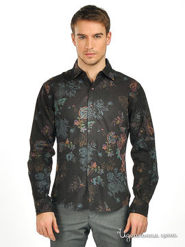 Рубашка Mavango мужская, цвет черный / цветочный принт