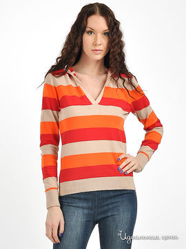 Пуловер Pezzo женский, цвет оранжевый / красный / бежевый