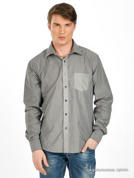 Рубашка Мультибренд мужская, цвет серый / принт полоска