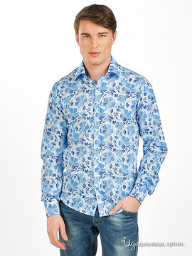 Рубашка Мультибренд мужская, цвет белый / ярко-синий