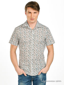 Рубашка Мультибренд мужская, цвет белый / принт цветы