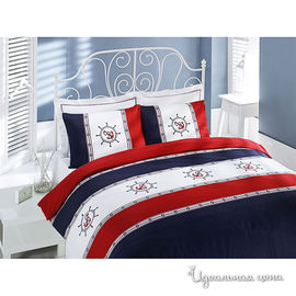 Комплект постельного белья Issimo "JOLLY", цвет белый / синий / красный, 1,5 спальный