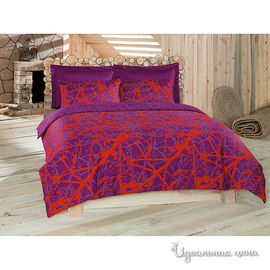 Комплект постельного белья Issimo "ERGUVAN", цвет фиолетовый / алый, 1,5 спальный
