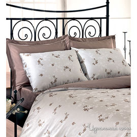 Комплект постельного белья Issimo "GARDENIA", цвет коричневый / кремовый, 1,5 спальный