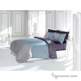 Комплект постельного белья Issimo "ECLECTIC", цвет серый / голубой, семейный
