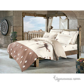 Комплект постельного белья Issimo "KARYA", цвет коричневый / бежевый, евро