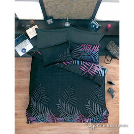 Комплект постельного белья Issimo "SUMMER NIGHT", цвет черный / фиолетовый, семейный