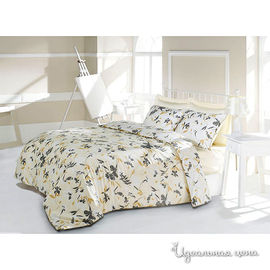 Комплект постельного белья Issimo "WINDY", цвет желтый / серый / молочный, семейный
