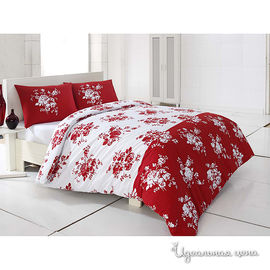 Комплект постельного белья Issimo "ALEGRA", цвет белый / красный, семейный