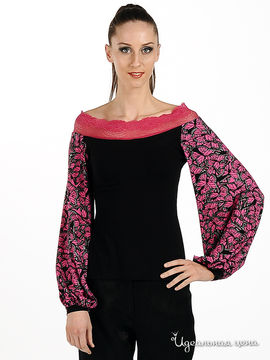 Блуза Adzhedo женская, цвет черный / розовый