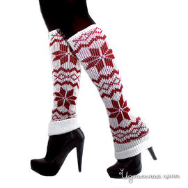 Гетры для обуви Hot Fashion женские, цвет белый / красный, 2 шт.
