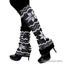 Гетры для обуви Hot Fashion женские, цвет черный / белый, 2 шт.