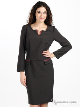 Платье Мультибренд женское, цвет темно-серый / бордовый