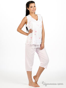 Пижама NOTTEBLU&PRIMA ROSA женская, цвет белый / розовый