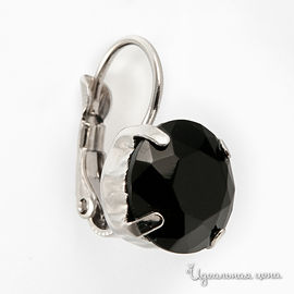 Серьги Skan Jewellery женские, цвет серебряный / черный