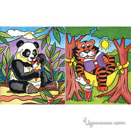 Набор для раскрашивания Reeves (Oasis) "панда и тигр" для ребенка