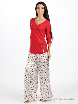 Пижама Relax Mod женская, цвет красный / белый