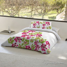 Комплект постельного белья Utoprint, цвет зеленый / розовый, 1.5-спальный