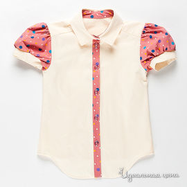 Рубашка GT Basic "ВЕСЕЛЫЙ ГОРОХ" для девочки, цвет персиковый