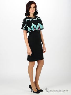 Платье MadamT "Вега" женское, цвет черный / мультиколор