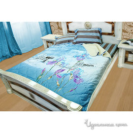 Комплект постельного белья Magicwool "ИРИСЫ", цвет голубой / сиреневый / молочный, евро