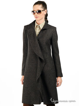 Пальто Larro женское, цвет темно-серый / коричневый
