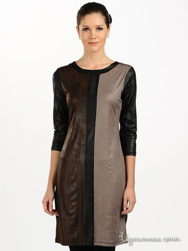 Платье Fervente женское, цвет коричневый / серо-бежевый / черный