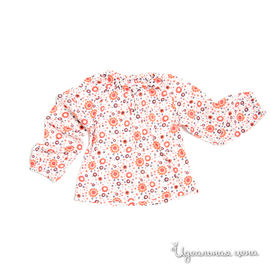Блузка Венейя для девочки, цвет белый / оранжевый