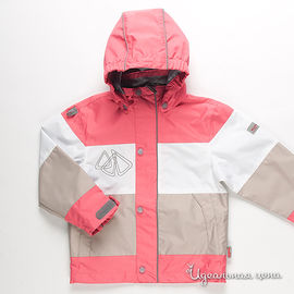 Куртка Huppa для девочки, цвет коралловый / белый / светло-бежевый, рост 110 см