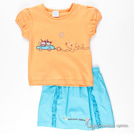 Комплект Cutie Bear для девочки, цвет оранжевый / голубой