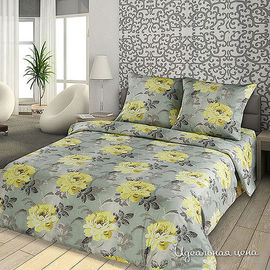 Комплект постельного белья Letto&Levele, цвет серый / желтый, 2х спальный