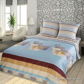 Комплект постельного белья Letto&Levele, цвет голубой, евро