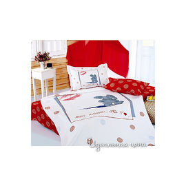 Комплект постельного белья Letto&LeVelle, цвет белый / красный, 1.5 спальный