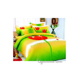 Комплект постельного белья Letto&Levele, цвет зеленый, 1.5 спальный