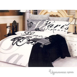 Комплект постельного белья Letto&Levele, цвет черный / белый, евро