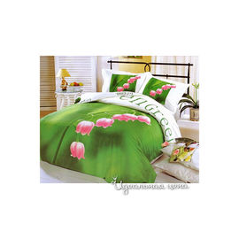 Комплект постельного белья Letto&LeVelle, цвет зеленый, семейный